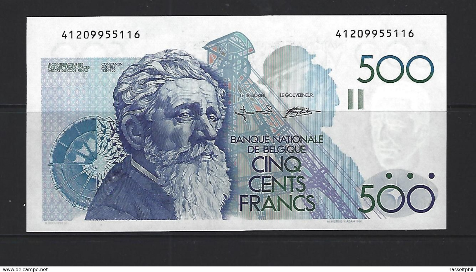 500 Frank - Francs - Type Meunier M86 G - UNC - NIEUW - 500 Francs