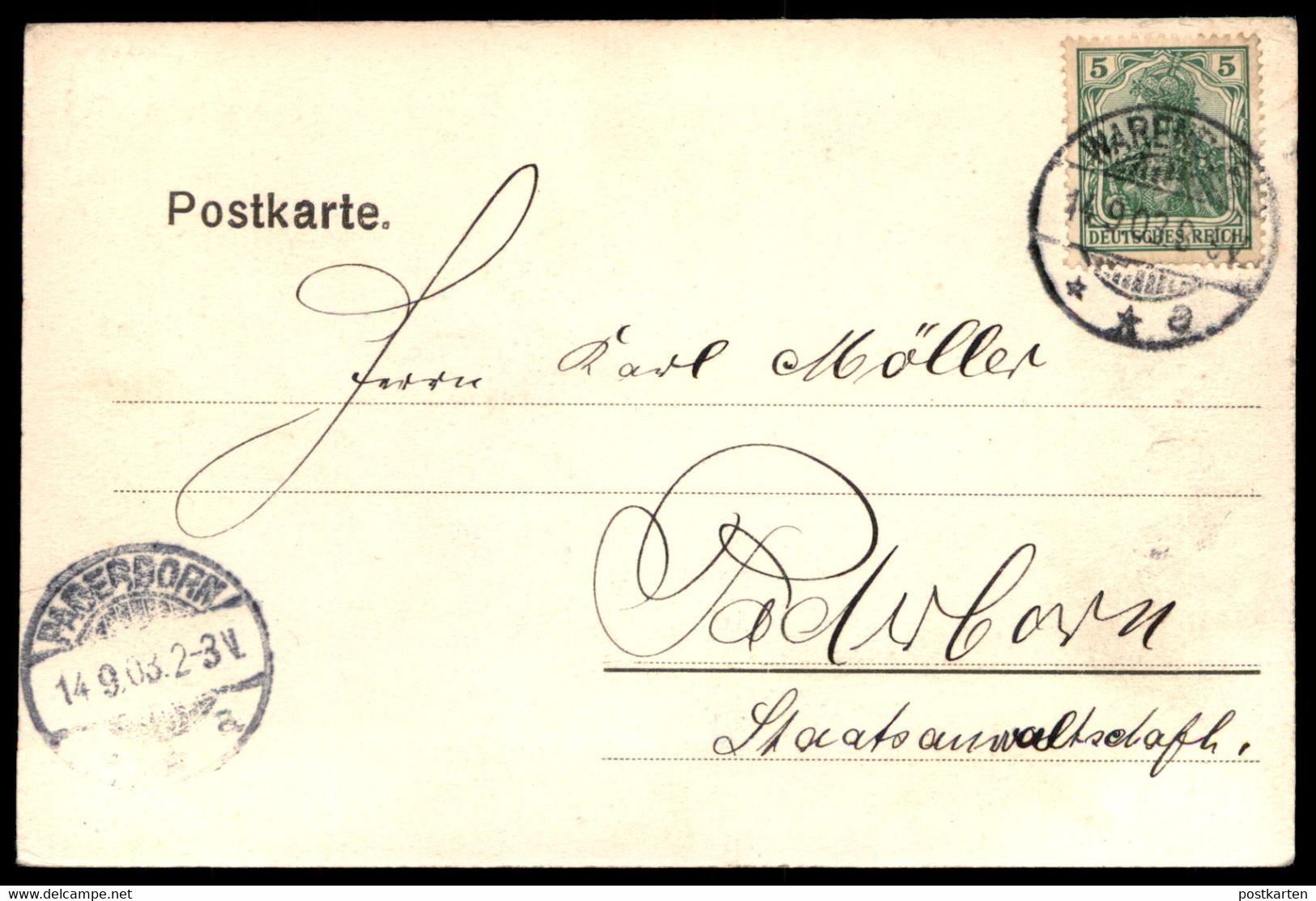 ALTE POSTKARTE WARENDORF BAHNHOF POSTKUTSCHE BEHÜT' DICH GOTT B. LIEBIG 1897 AK Ansichtskarte Cpa Postcard - Warendorf