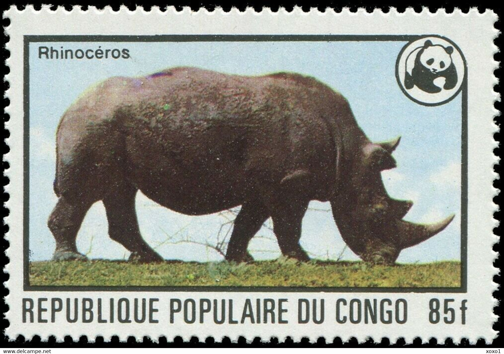 Congo 1978 MiNr. 630 - 635 Kongo-Brazzaville WWF Animals Chimp Okapi Rhino Hippo 6v MNH** 35.00 € - Scimpanzé