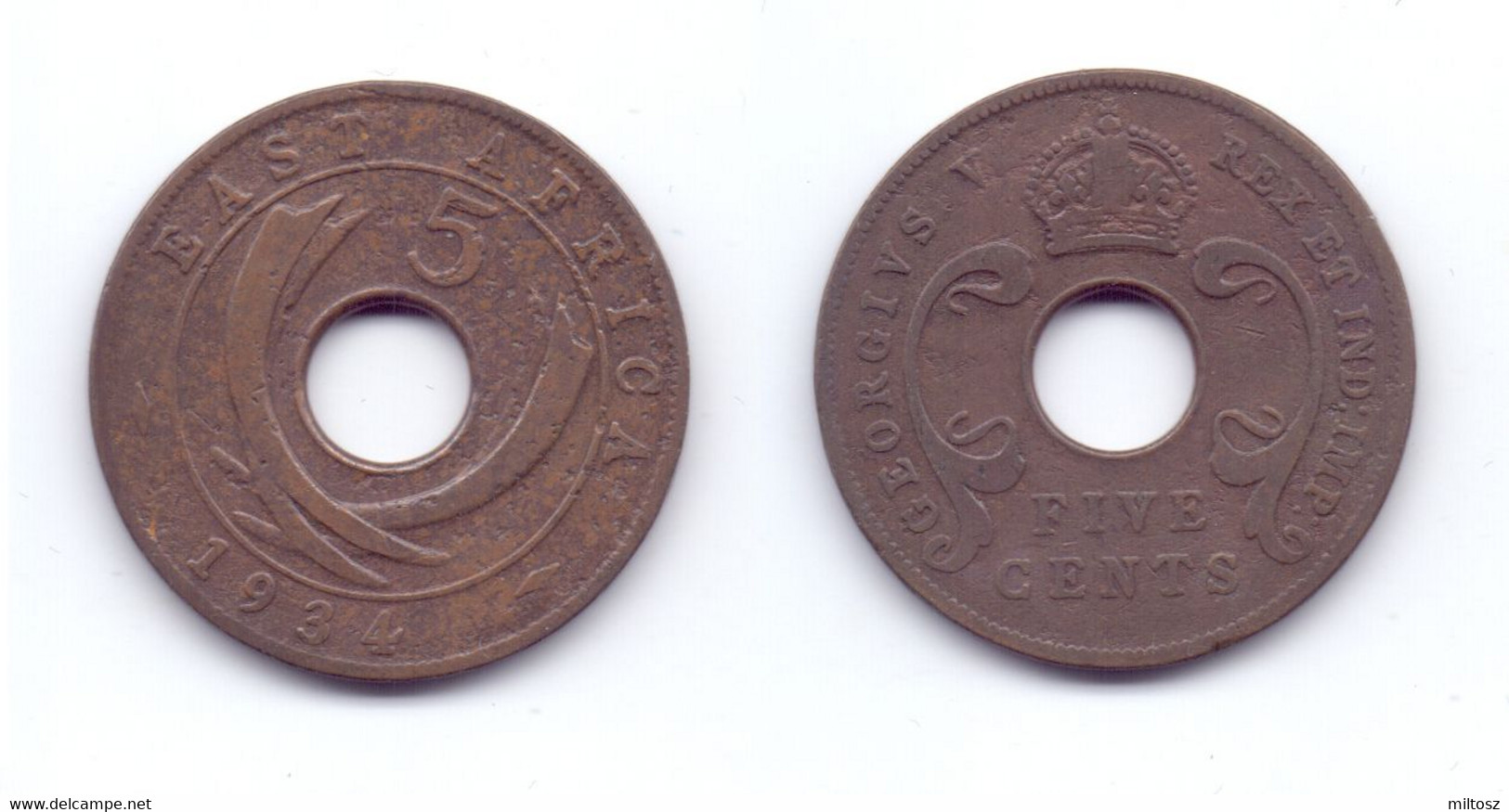 East Africa 5 Cents 1934 - British Colony