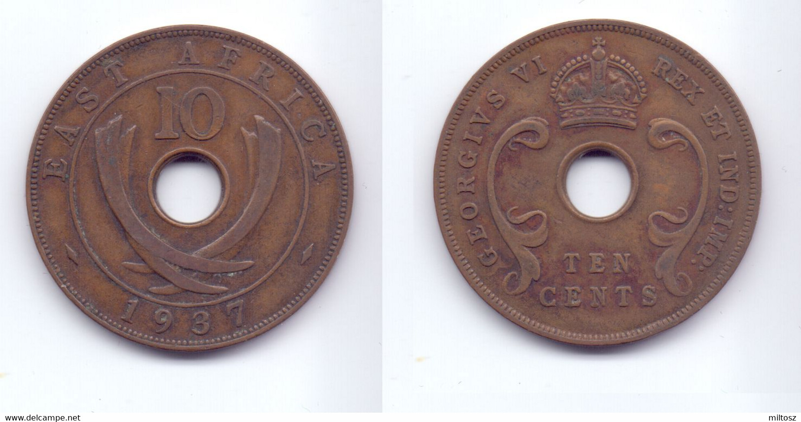 East Africa 10 Cents 1937 - Britische Kolonie