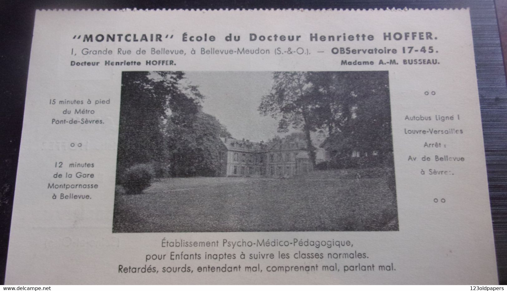 92 RARE BELLEVUE MEUDON  1 Grande Rue Montclair Ecole Docteur Henriette Hoffer - Meudon