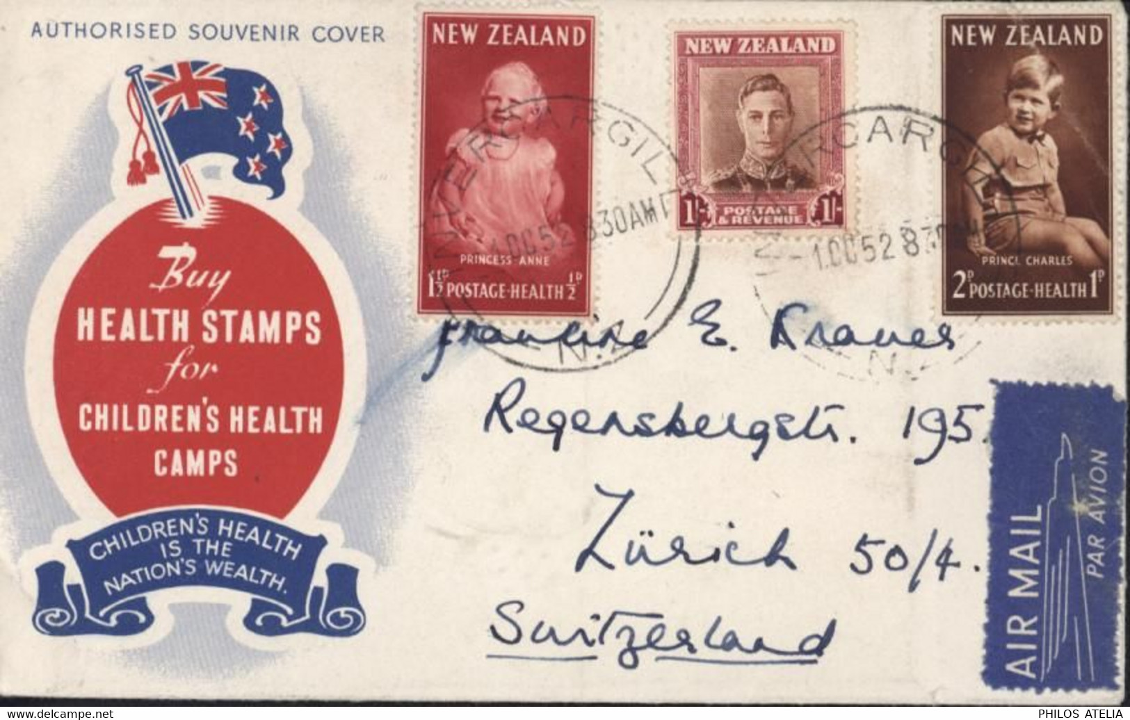 New Zealnd YT 291 315 316 Princess Anne Prince Charles Buy Health Stamps For Children's Health Camps Air Mail - Briefe U. Dokumente