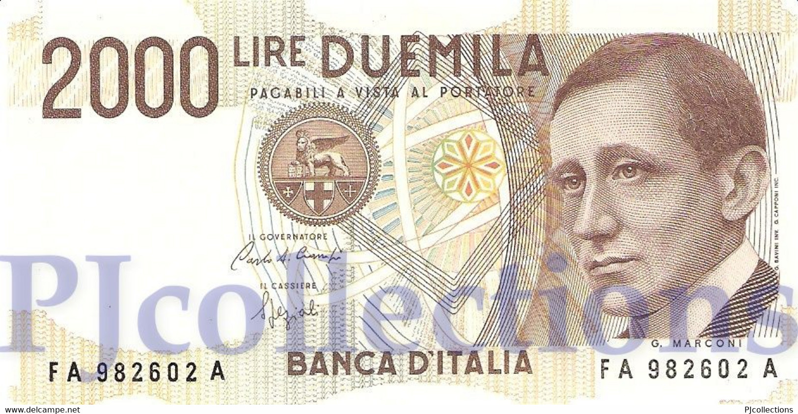 ITALIA - ITALY 2000 LIRE 1990 PICK 115 UNC PREFIX "A" - 2000 Lire