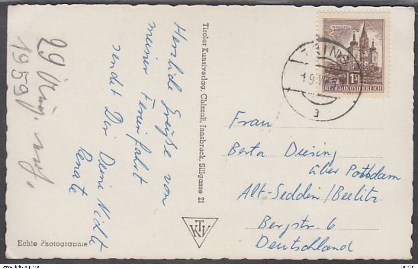 Austria - 6152 Trins - Im Gschnitztal - Gegen Die Feuersteine - Nice Stamp 1959 - Steinach Am Brenner