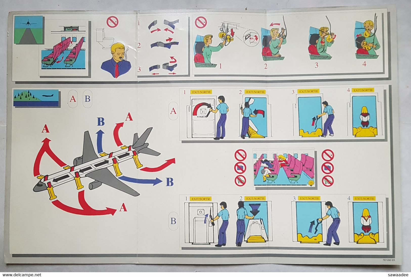 DOCUMENT - DEPLIANT - AVIATION - CARTE DE SECURITE SAFETY CARD - NATIONAIR (CANADA) - BOEING 757 28A - ANNEE 80 - Safety Cards