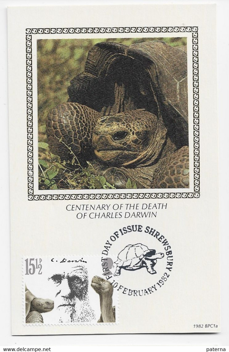 3709   Máxima, Maximum, Edinburgh 1982, Centenary Charle Darwin  Tortuga , Tortoise, Schildkröte - Maximumkarten (MC)