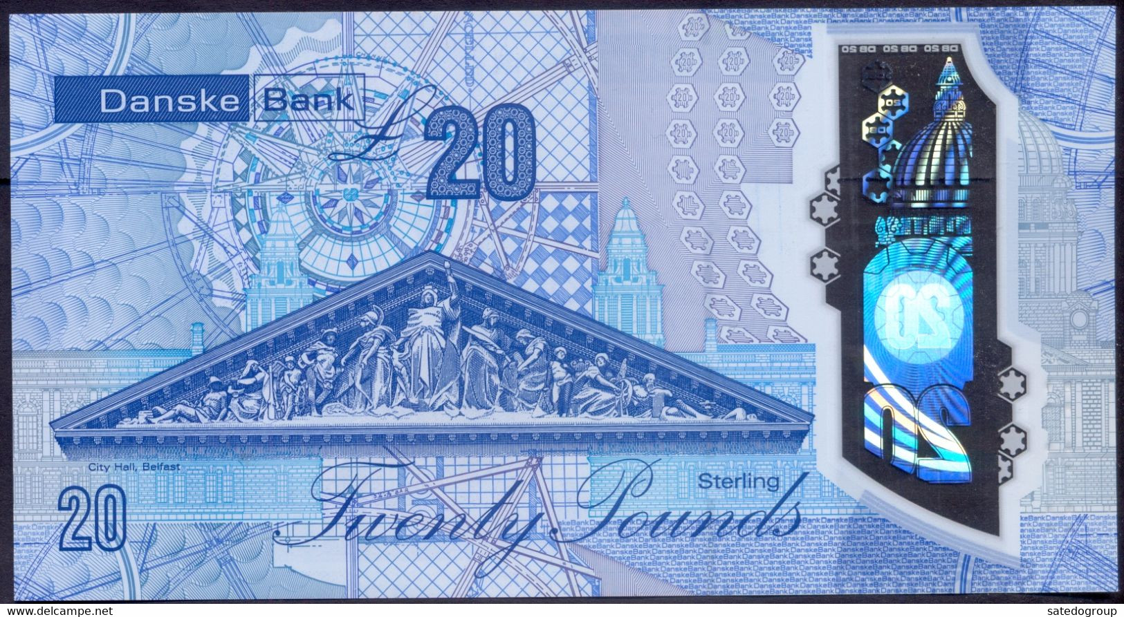 UK Northern Ireland 20 Pounds 2019 UNC # P- W215 < Danske Bank > - 20 Pounds