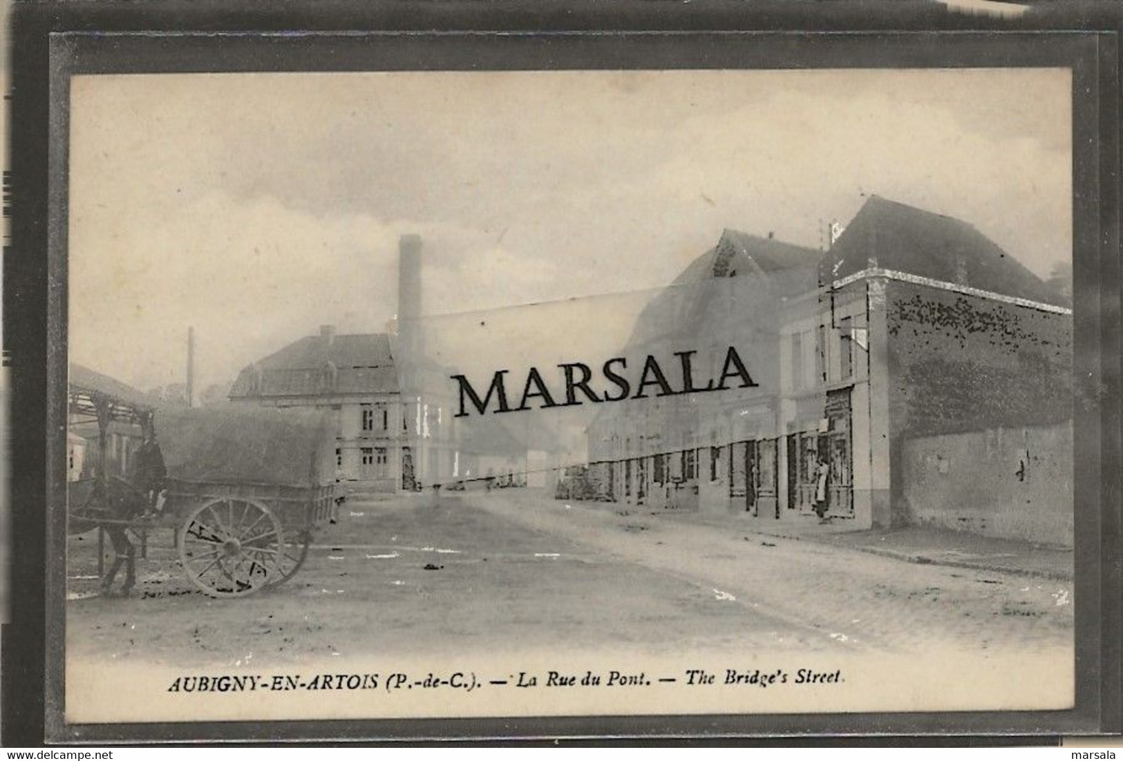 CPA  Aubigny En Artois  La Rue Du Pont - Aubigny En Artois