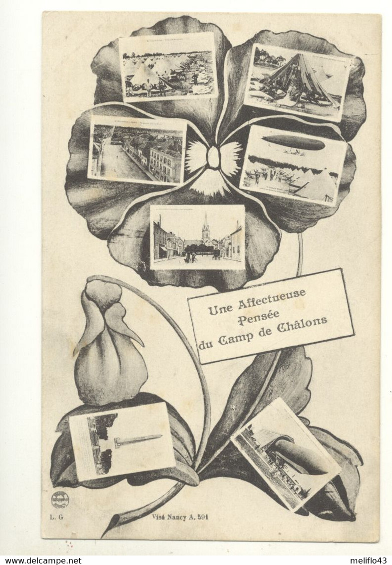 51/ CPA - Une Affectueuse Pensée Du Camp De Chalons - Camp De Châlons - Mourmelon