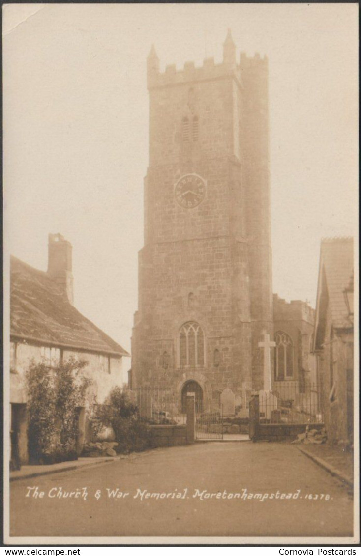 The Church & War Memorial, Moretonhampstead, Devon, C.1920s - RP Postcard - Dartmoor