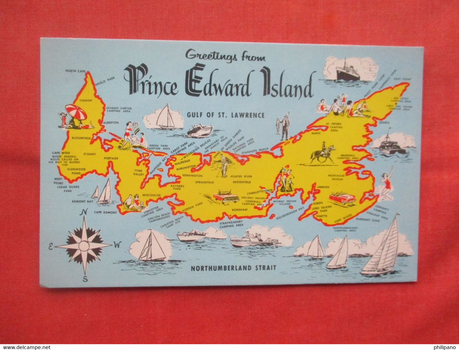 Map Greetings.   Prince Edward Island     Ref 5780 - Otros & Sin Clasificación
