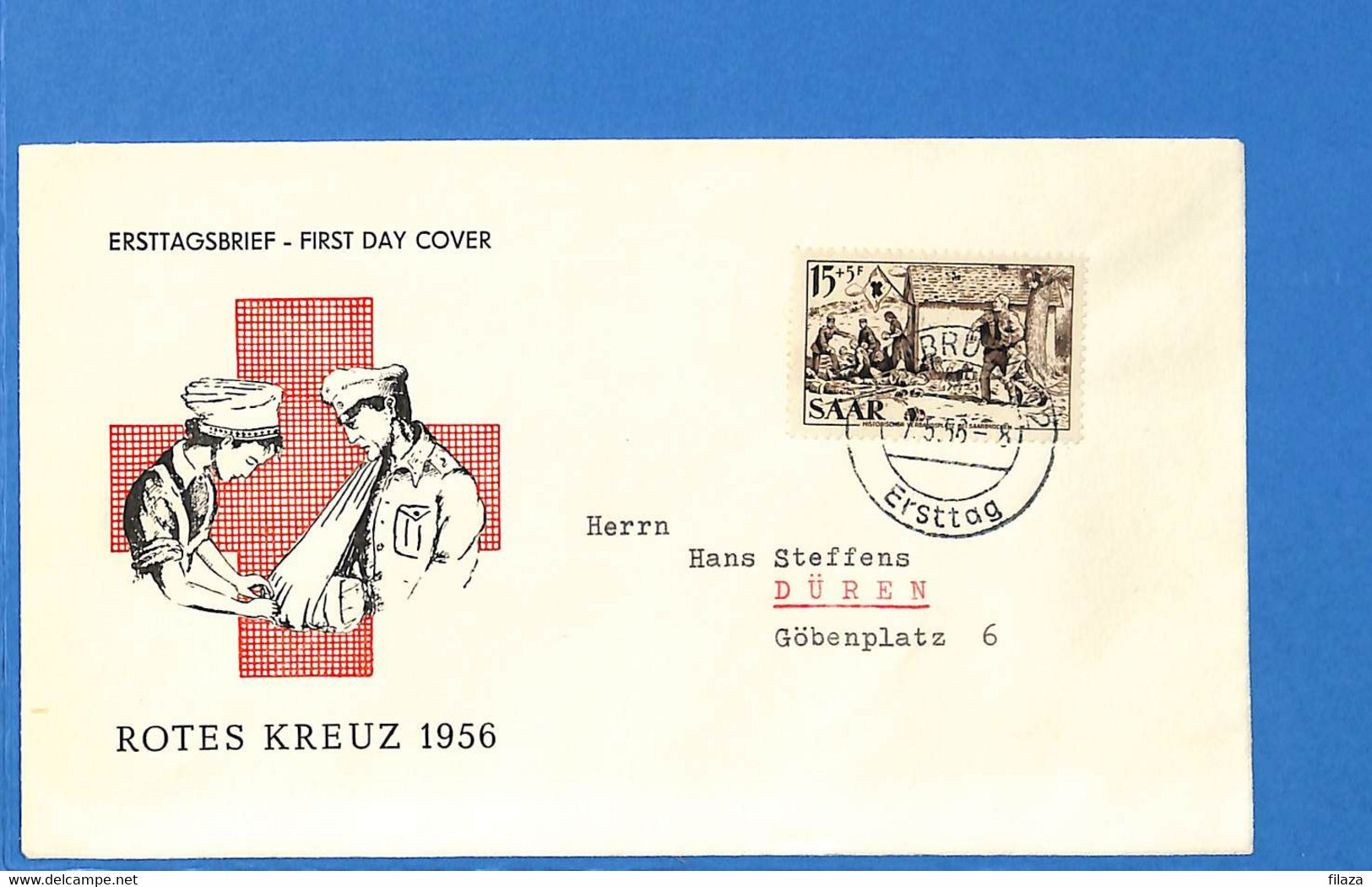 Saar 1956 Lettre FDC De Saarbrücken (G9277) - FDC