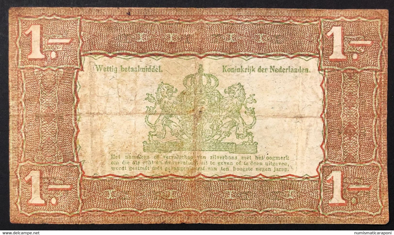 NETHERLANDS OLANDA  1 GULDEN 01 10 1938 Lotto 2688 - 10 Gulden