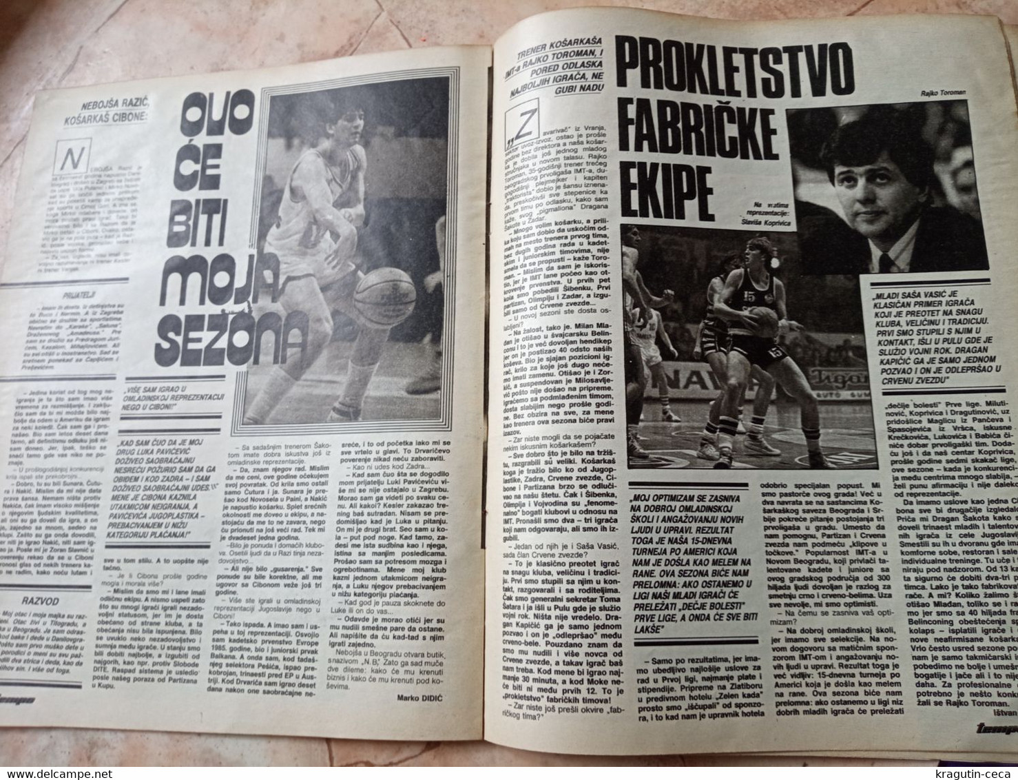 1989 TEMPO YUGOSLAVIA SERBIA SPORT FOOTBALL MAGAZINE NEWSPAPERS BASKETBALL CHAMPIONSHIPS PARTIZAN PIKSI SEKULARAC ZVEZDA