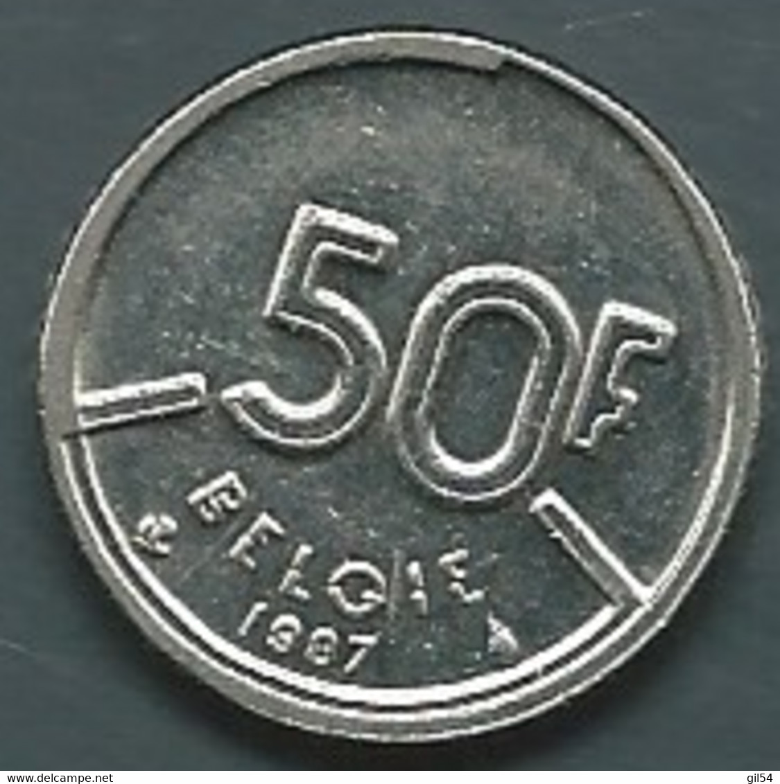 Coin ,1987 - Belgique - Belgium - 50 FRANCS, Baudouin 1, Légende Belgie  Pic 7704 - 50 Francs