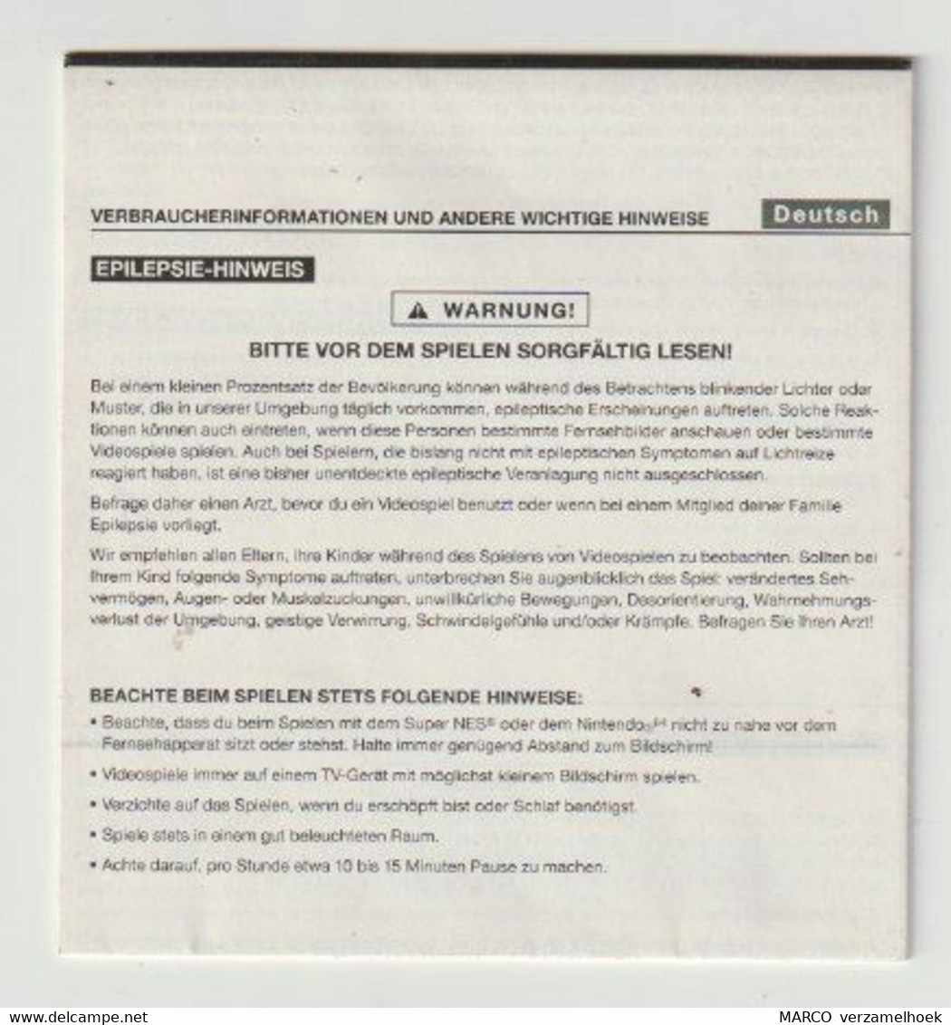 Nintendo Game Boy Color Consumer Information And Precautions Booklet 1999 - Nintendo Game Boy