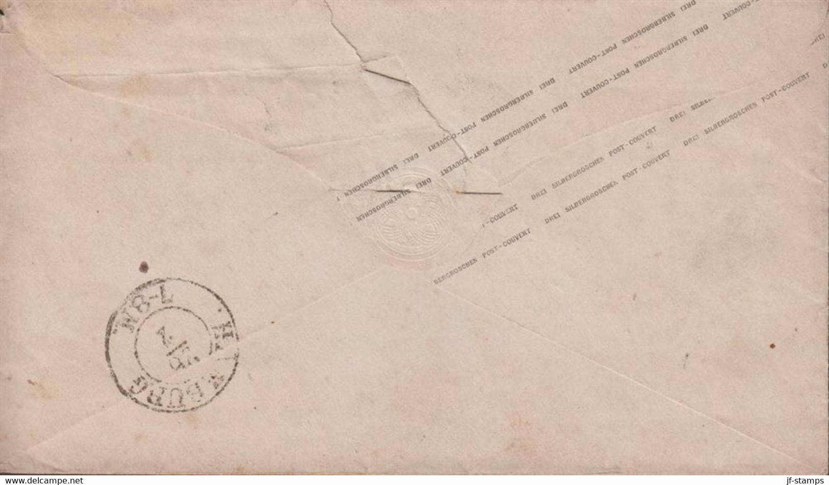 186?. PREUSSEN. König Friedrich Wilhelm IV. 3 DREI SILBER GROSCHEN Envelope To Hamburg Cancelled BERLIN ST... - JF432957 - Postal  Stationery