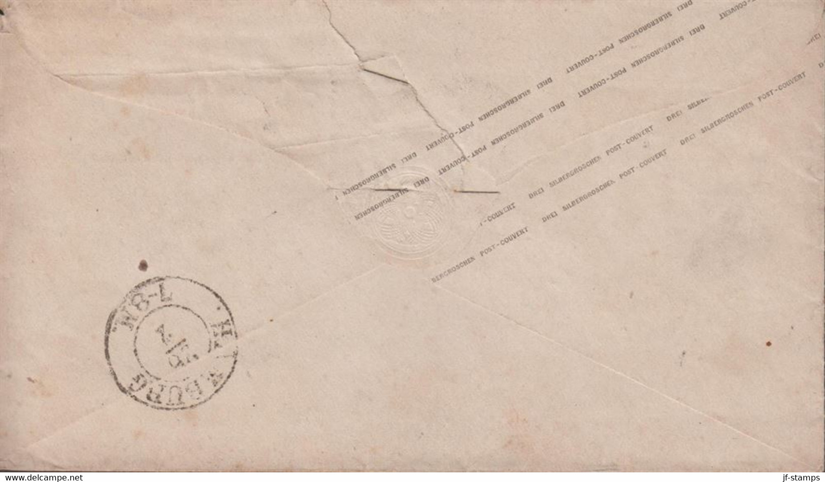 186?. PREUSSEN. König Friedrich Wilhelm IV. 3 DREI SILBER GROSCHEN Envelope To Hamburg Cancelled BERLIN ST... - JF432957 - Ganzsachen