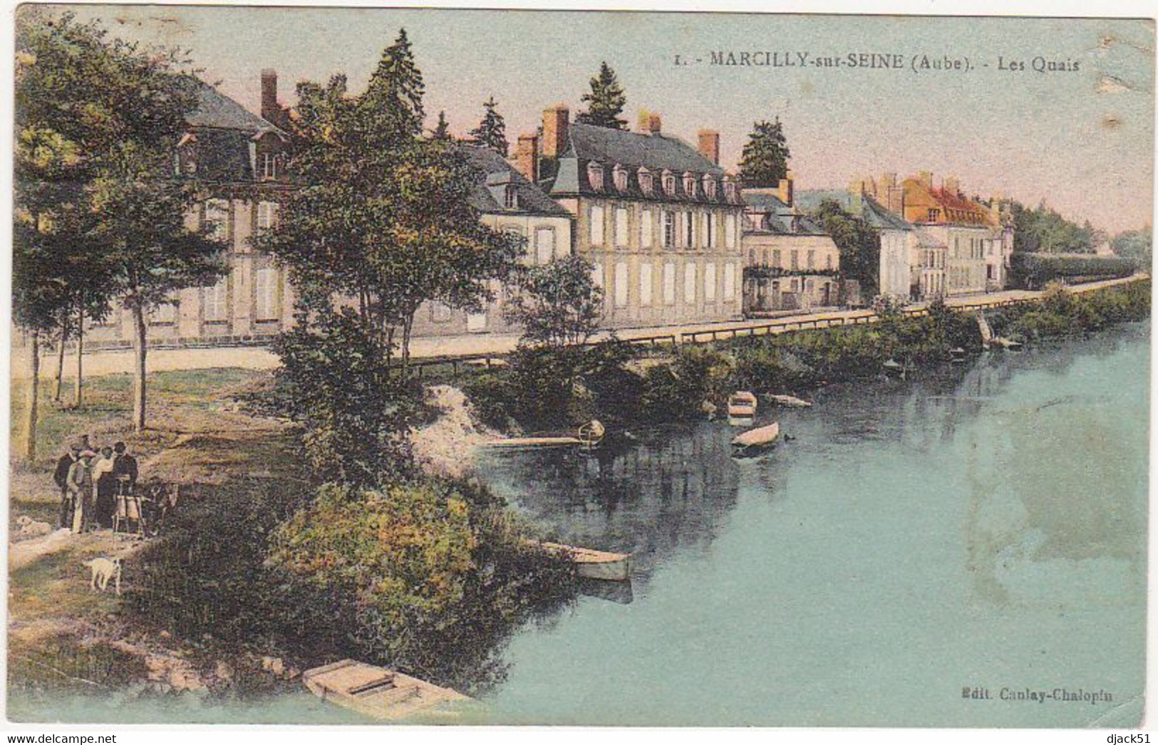 10 - MARCILLY-sur-SEINE (Aube) - Les Quais - 1930 / Peintre - Marcilly