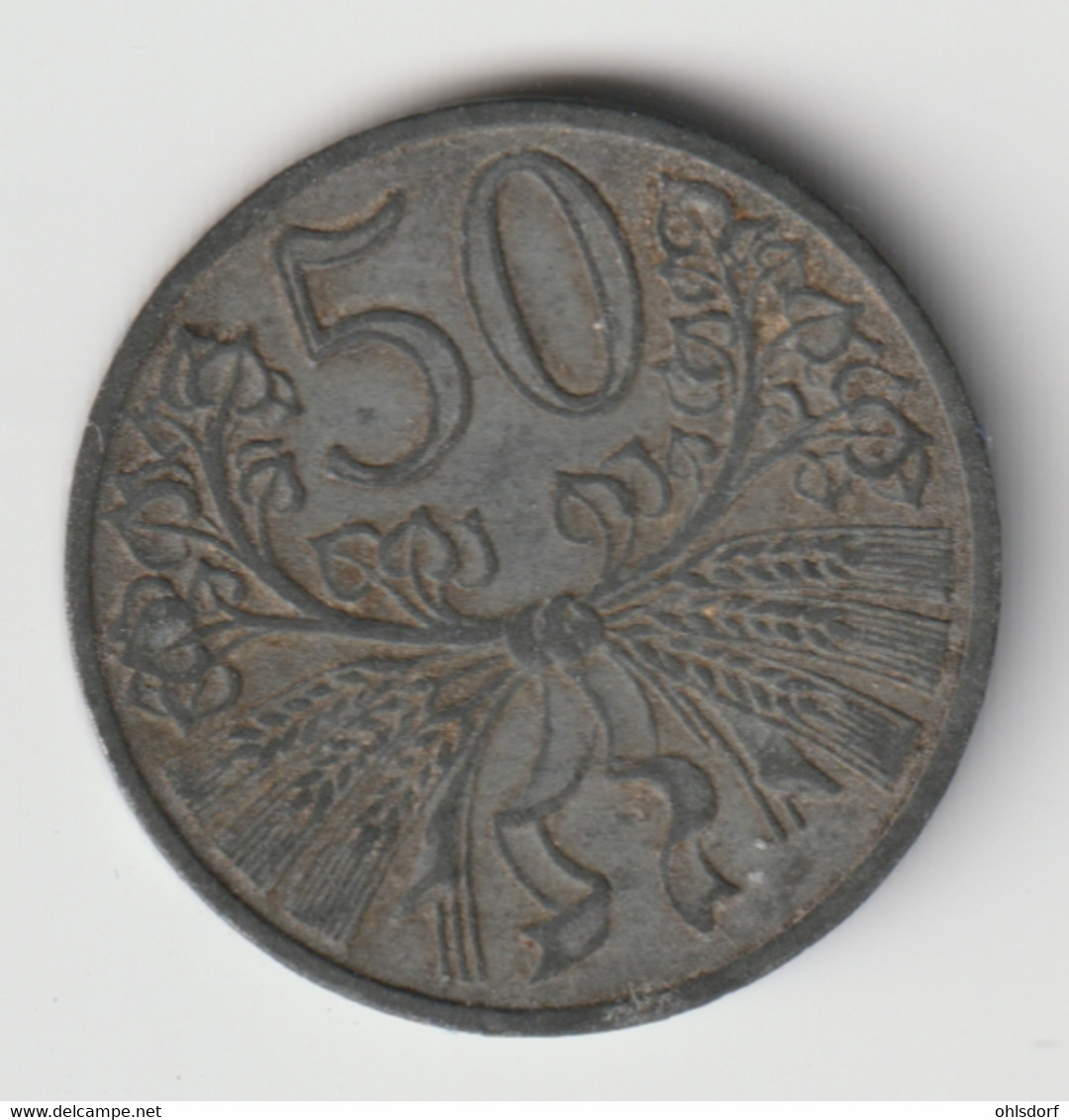 BÖHMEN UND MÄHREN 1944: 50 Haleru, KM 3 - Military Coin Minting - WWII