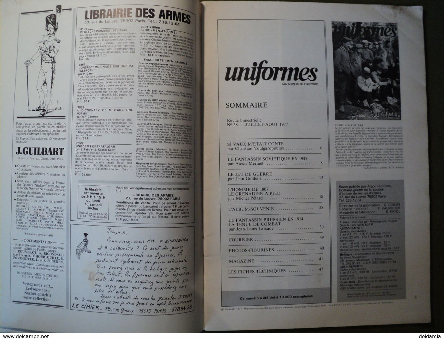 UNIFORMES N°38 DE JUILLET 1977 WW1. SI VAUX M ETAIT CONTE..... - Frans