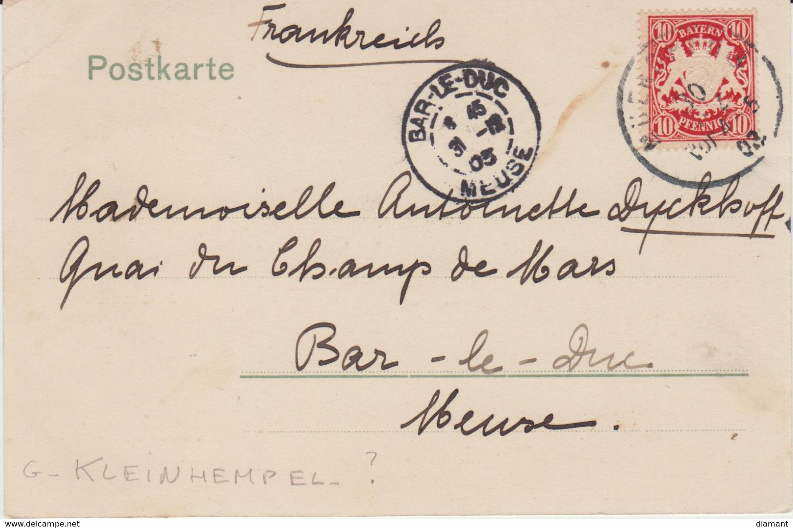 KLEINHEMPEL - Femme Couturière - Circulée Le 31/12/1903 - Bon état - Kleinhempel