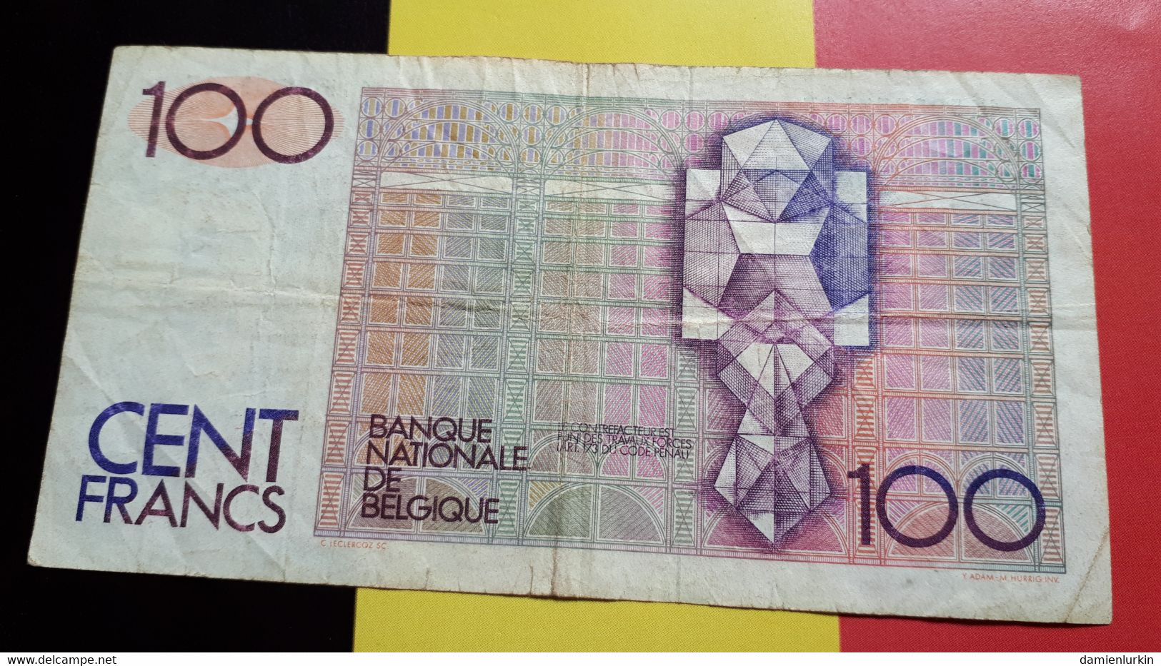 BELGIQUE 100 FRANCS TYPE BEYAERT 1978 DE STRYCKER-SIMONIS SERIE 1 SANS SIGNATURE AU VERSO P-140a.1 - 100 Francs