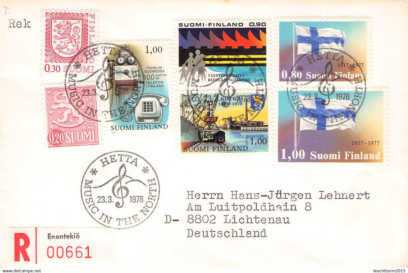 FINLAND - REGISTERED MAIL 1978 HETTA > LICHTENAU/DE / PR209 - Storia Postale