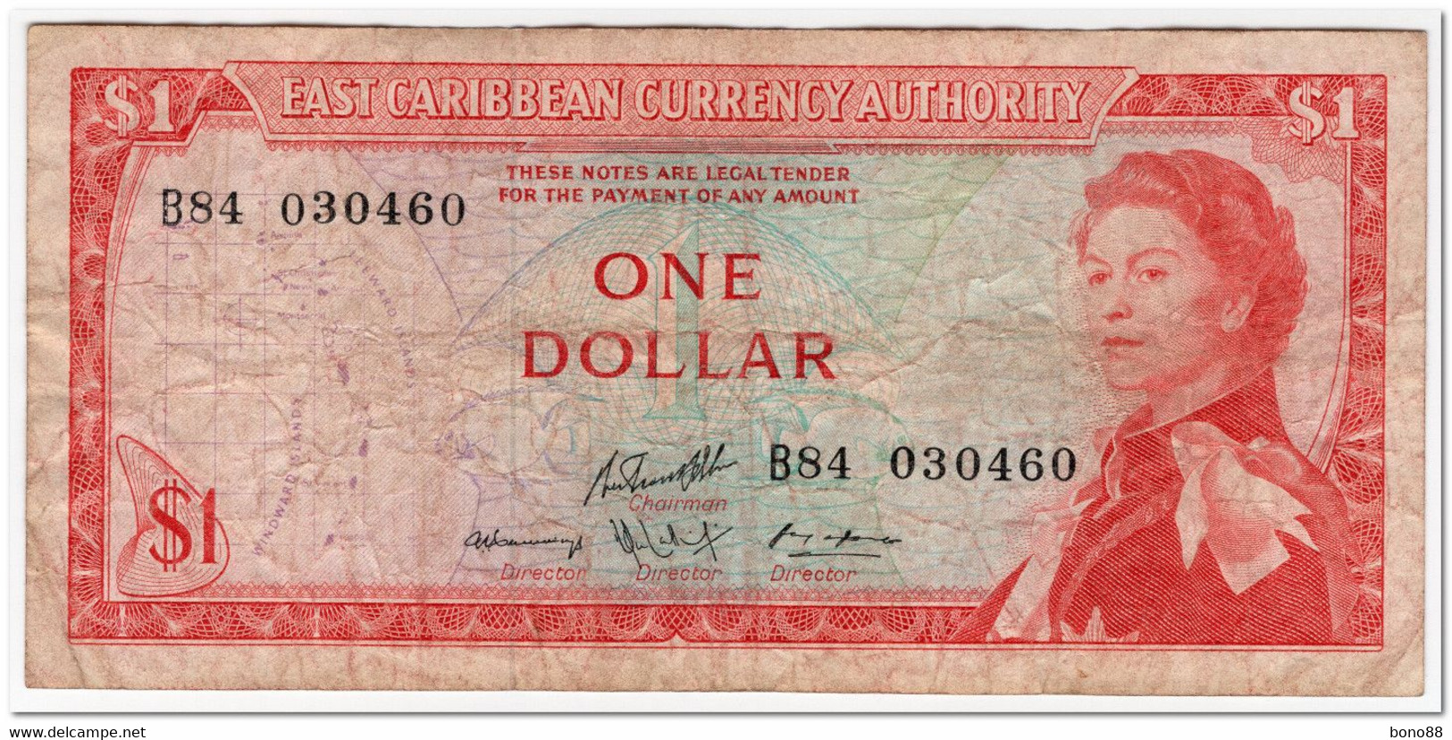 EAST CARIBBEAN STATES,1 DOLLAR,1965,P.13g,SIGN 10,aFINE - Caraïbes Orientales