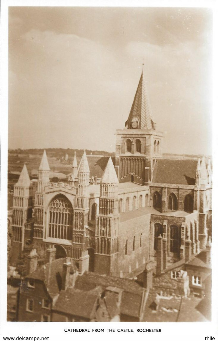 Rochester - Cathedral From The Castle - Rochester