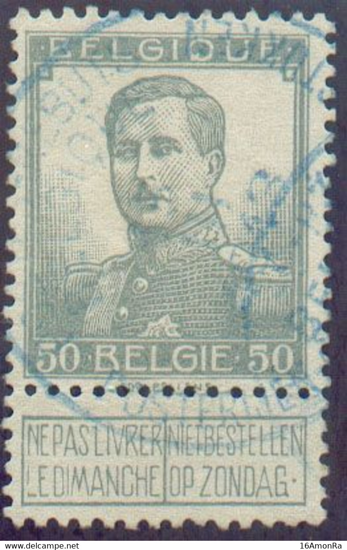 50c. PELLENS Obl. Bleue Bilingue POSTES BELGIQUE REBUTS  (rare)  - 20119 - 1912 Pellens