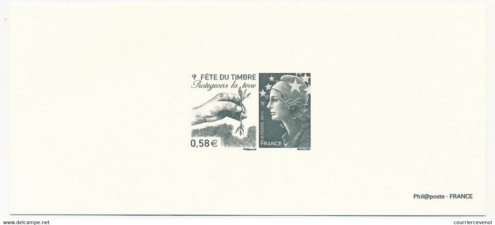 FRANCE - Gravure Des Timbres "Fête Du Timbre 2011" Protégeons La Terre - Epreuves De Luxe