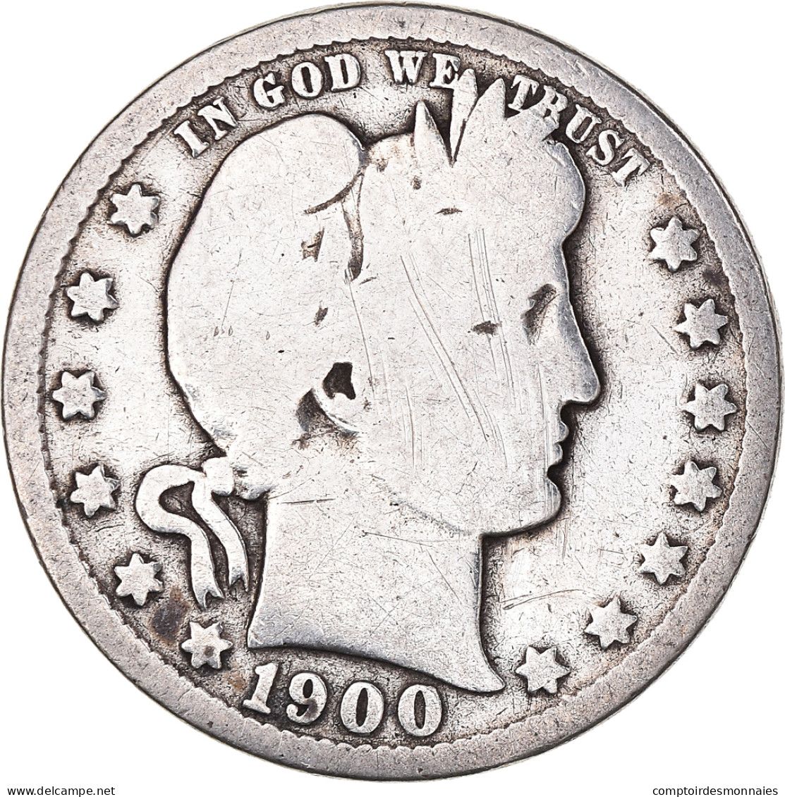 Monnaie, États-Unis, Barber Quarter, Quarter, 1900, U.S. Mint, New Orleans, TB - 1892-1916: Barber