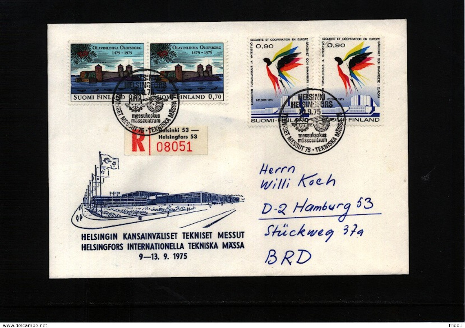 Finland 1975 Interesting Registered Letter - Lettres & Documents