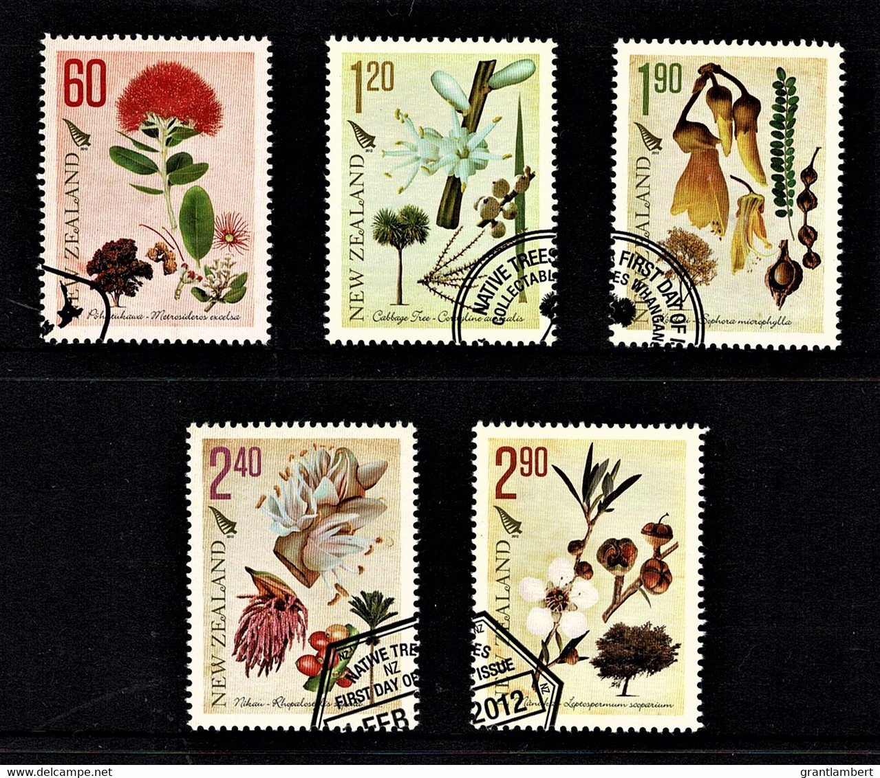 New Zealand 2012 Native Trees Set Of 5 Used - Oblitérés