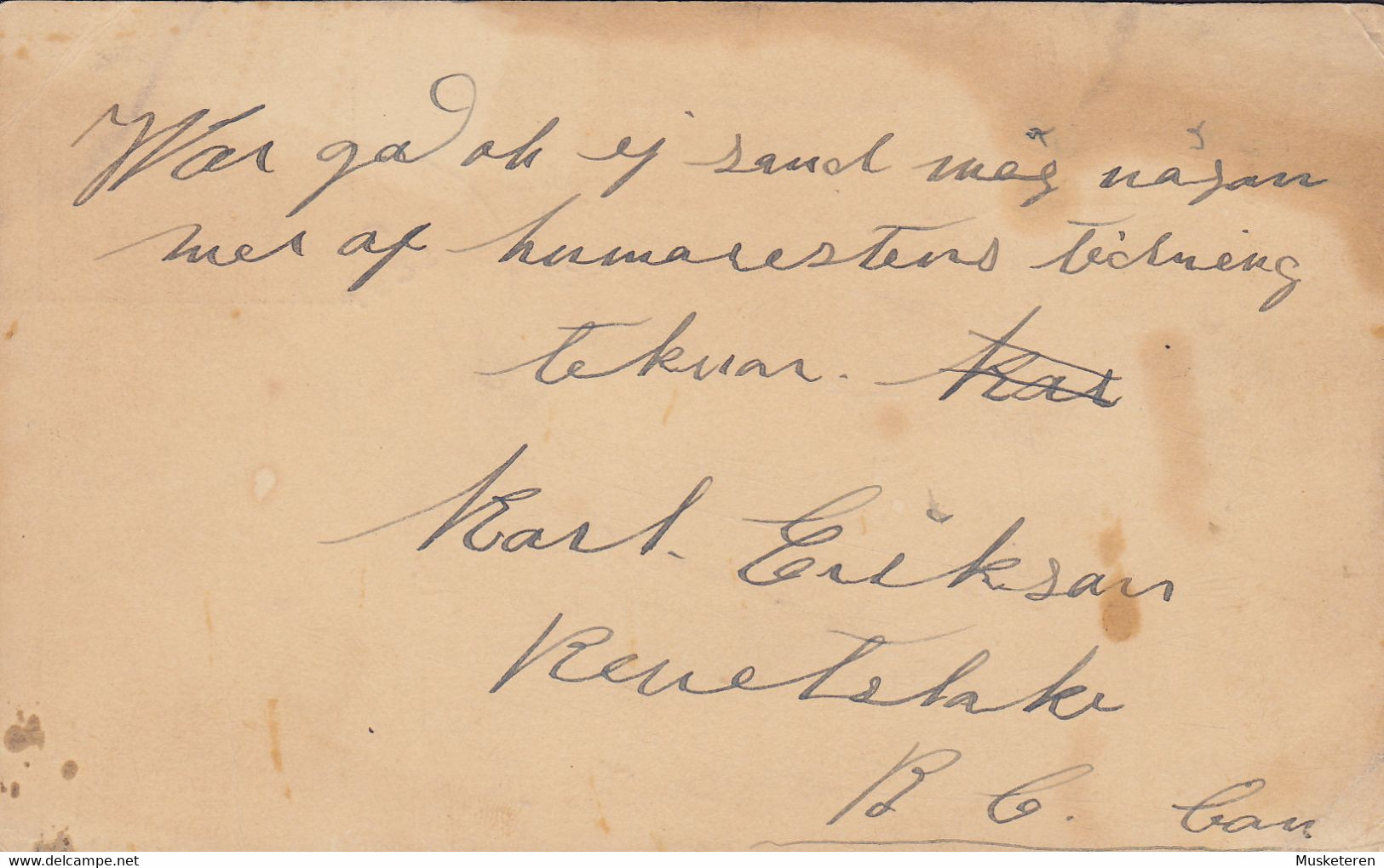 Canada Postal Stationery Ganzsache Entier 1c. Victoria Jubilee REVELSTOKE STATION B.C. 1899 CHICAGO USA (2 Scans) - 1860-1899 Victoria