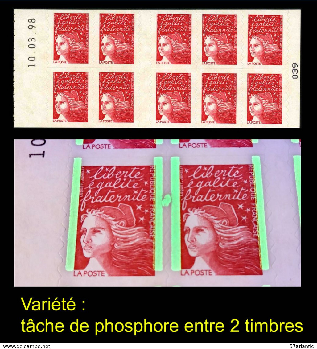 FRANCE - CARNET - YT 3085-C3 - VARIETE TACHE DE PHOSPHORE ENTRE 2 TIMBRES - CARNET NEUF NON PLIE ** - Cuadernillos