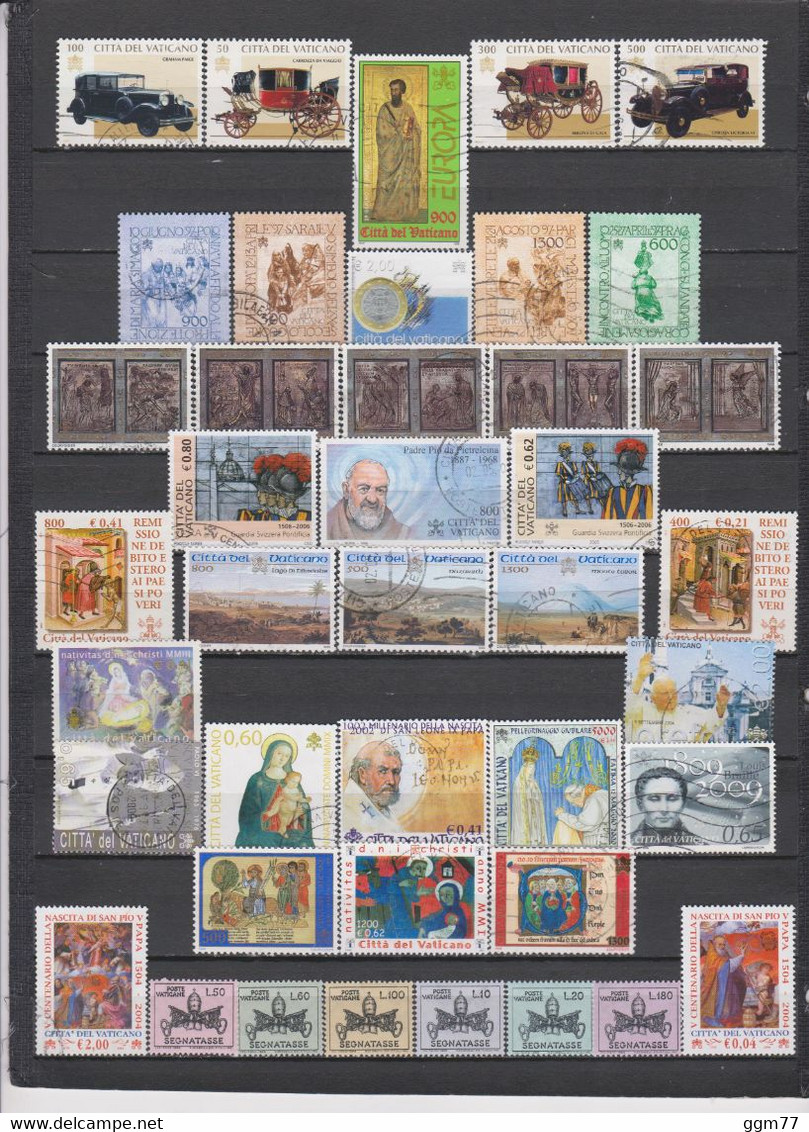 64 TIMBRES VATICAN OBLITERES & NEUFS** + SANS GOMME DE 1997 à 2012  Cote : 128,05 € - Used Stamps