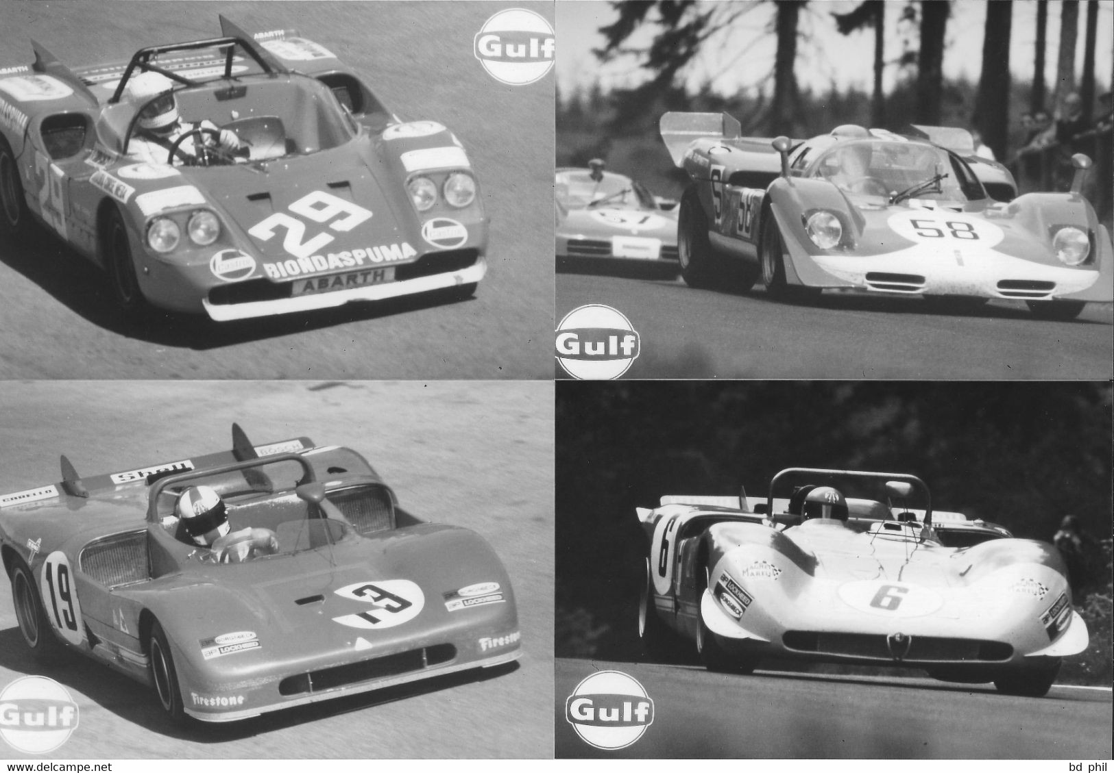 Rare Lot De 20 Photos Gulf Porsche 917 Siffert Rodriguez Elford Ferrari Alfa Roméo Matra Le Mans Targa Florio 1970 71 72 - Habillement, Souvenirs & Autres