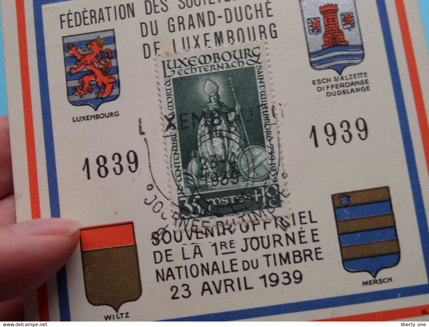 1839 - 1939 Souvenir 1er Journée Nationale Du Timbre 23 Avril 1939 > LUXEMBOURG ( See / Voir Scan ) H. & Cie. L.! - Herdenkingskaarten