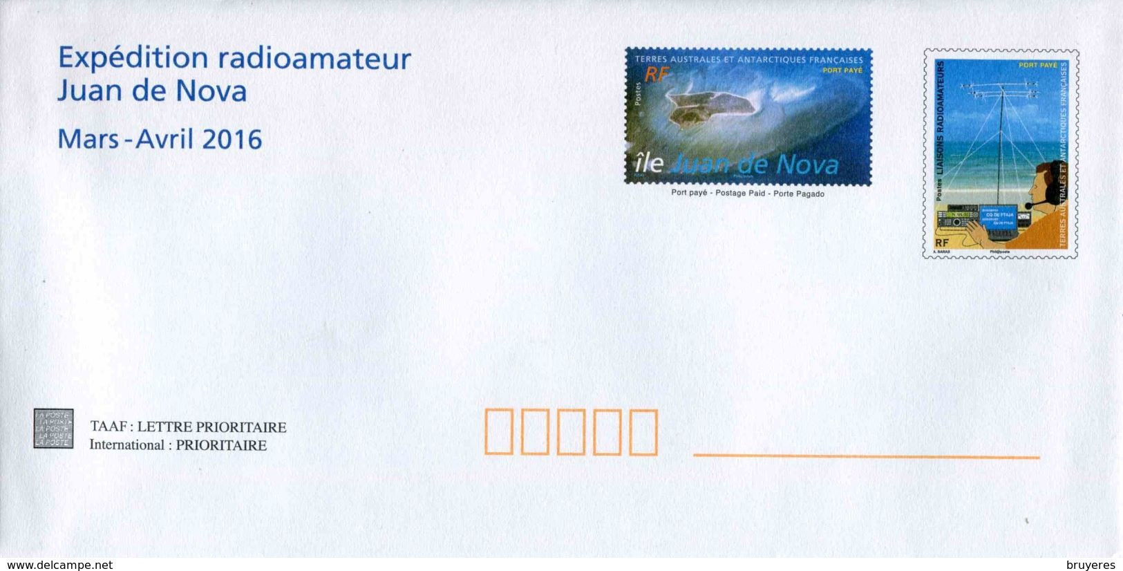 Entier Postal De 2016 Sur ENV. Avec Timbres "Juan De Nova Et Liaisons Radioamateurs" - Ganzsachen