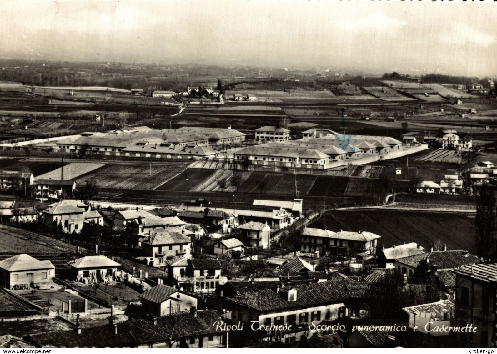 RIVOLI, Torino - Panorama E Casermette - VG + Targhetta Postale - #135 - Rivoli