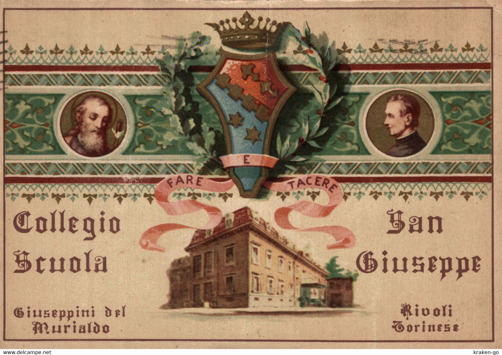 RIVOLI, Torino - Collegio Scuola San Giuseppe - VG - #143 - PIEGA!! - Rivoli