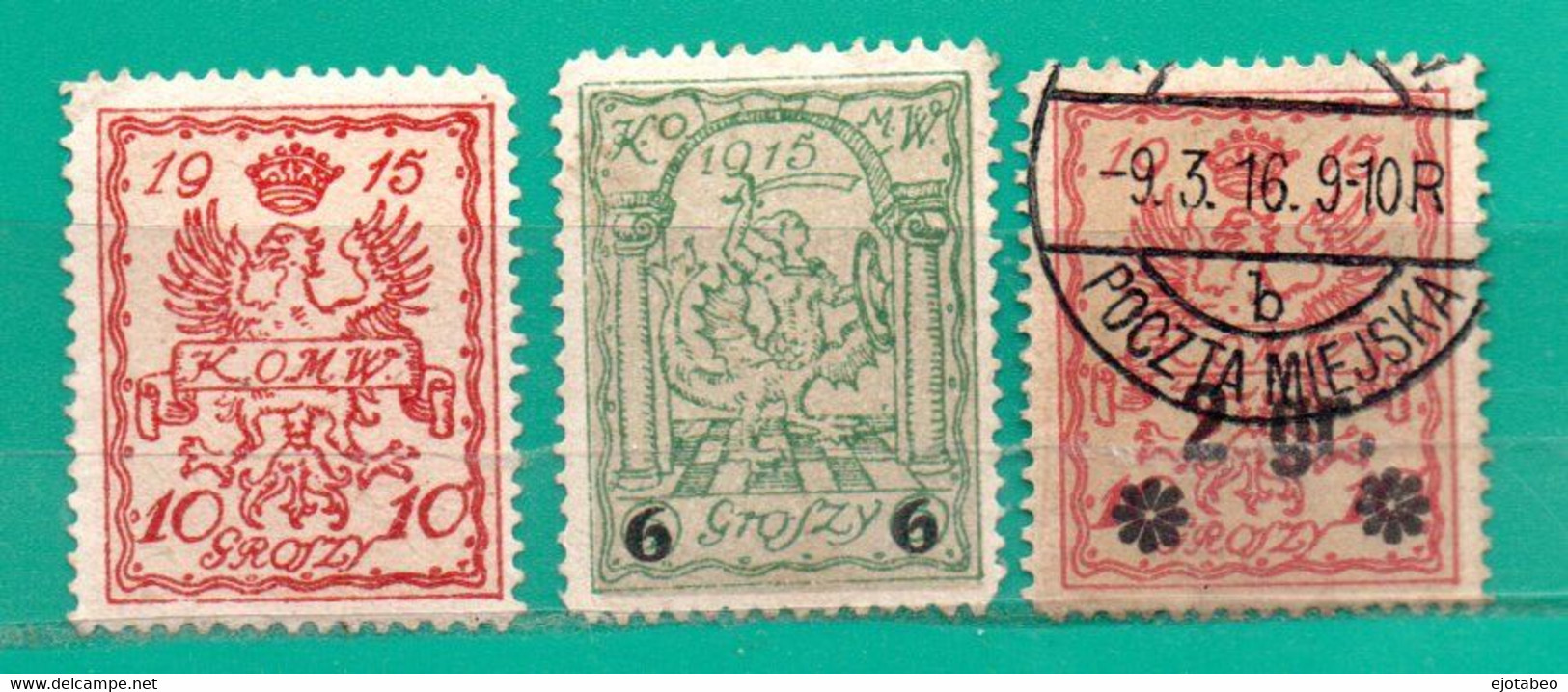 43 Polonia 1915 Correo Local De Varsovia-Yvert Servicio Interior 3 Y 8 Mint,12 Usado - Ungebraucht