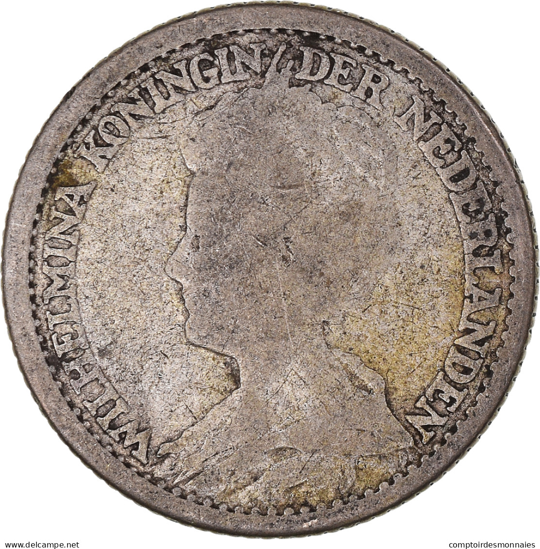 Monnaie, Pays-Bas, Wilhelmina I, 25 Cents, 1918, Utrecht, TB, Argent, KM:146 - 25 Cent