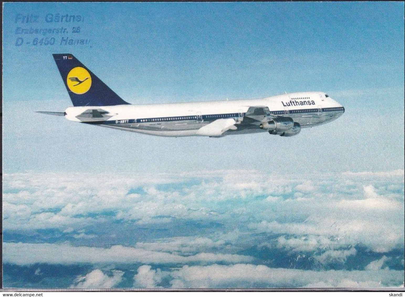 UNO NEW YORK 1987 Postkarte Lunaba'87 Lufthansa Boeing 747 - Briefe U. Dokumente