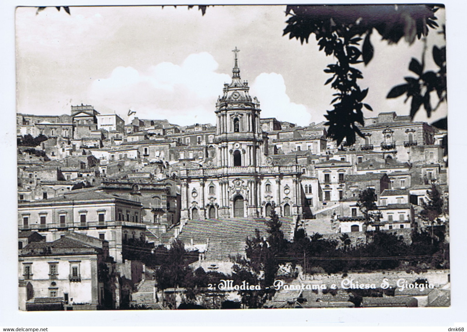 MODICA ( RAGUSA ) PANORAMA E CHIESA S. GIORGIO - SPEDITA 1958 (12133) - Modica