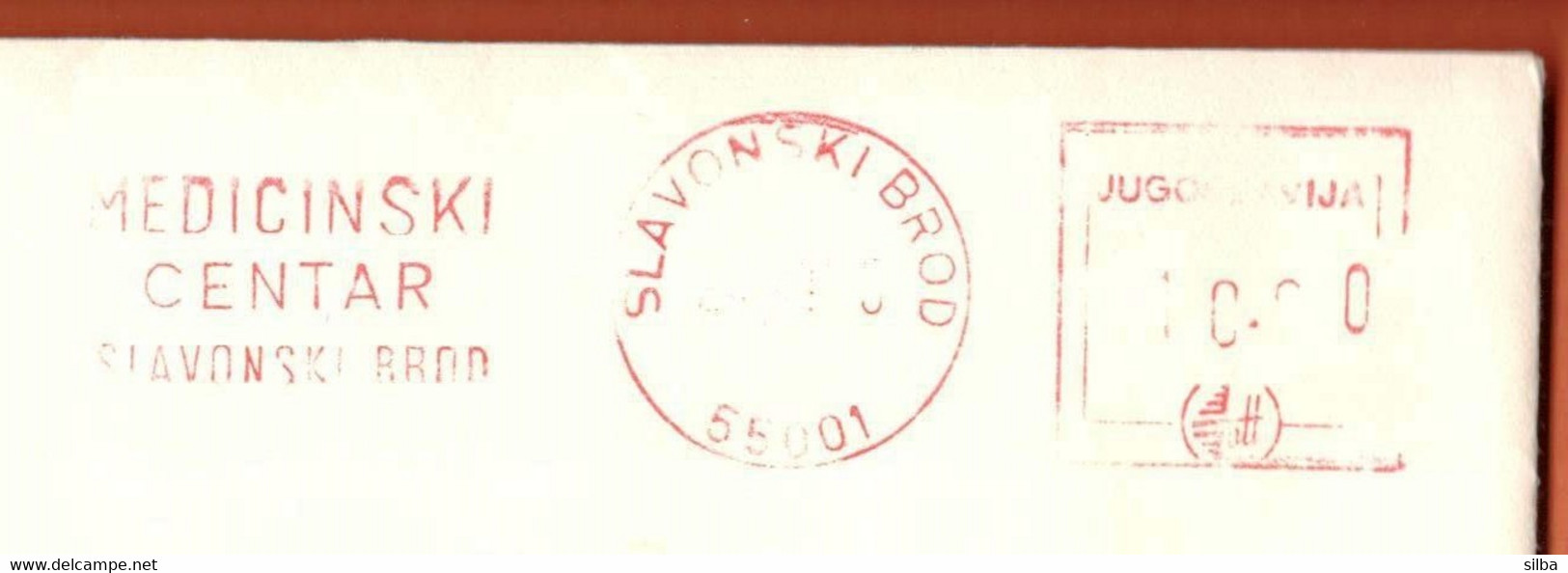 Yugoslavia Croatia Slavonski Brod / Medicinski Centar, Medical Center / Machine Stamp ATM - Cartas & Documentos