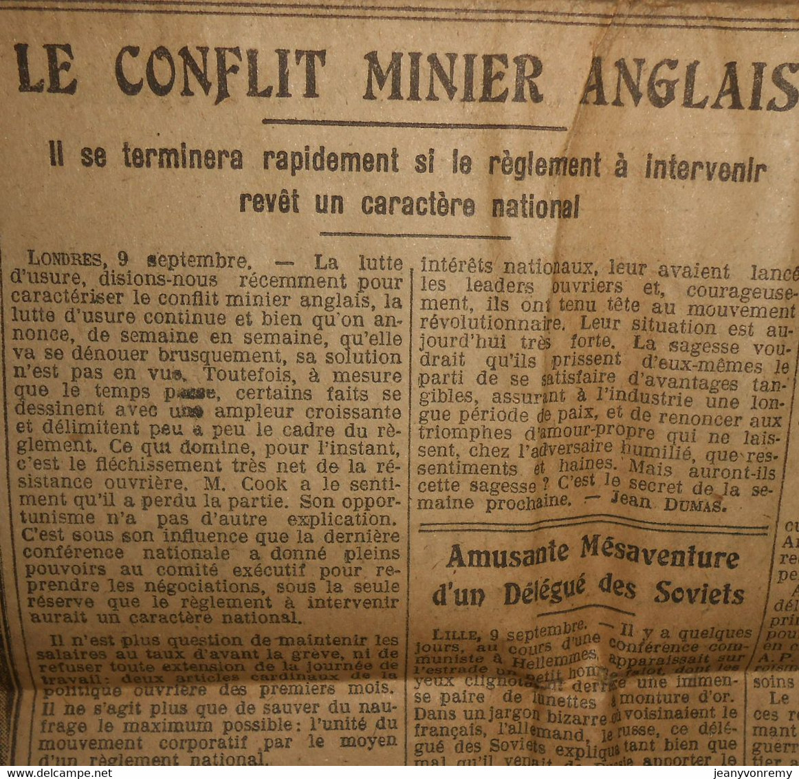 Le petit Marseillais. Dernière édition. Vendredi 10 Septembre 1926.